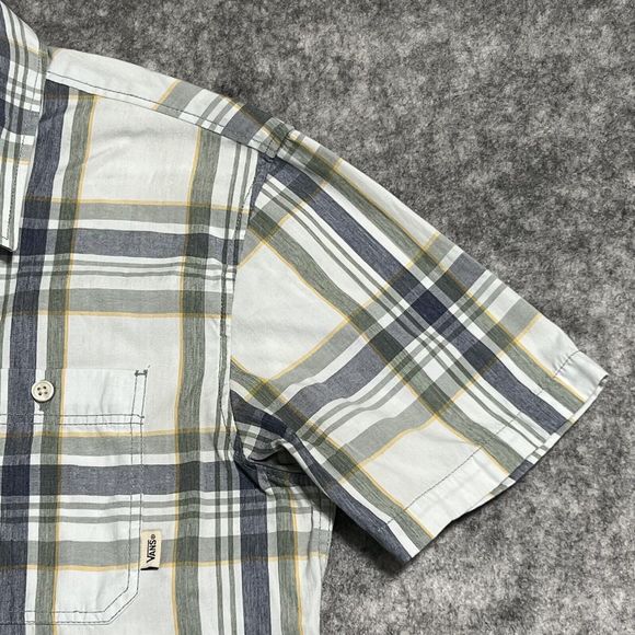 VANS Off The Wall Shirt Mens S Plaid Button Up Blue Pockets Skateboarding - Picture 15 of 17